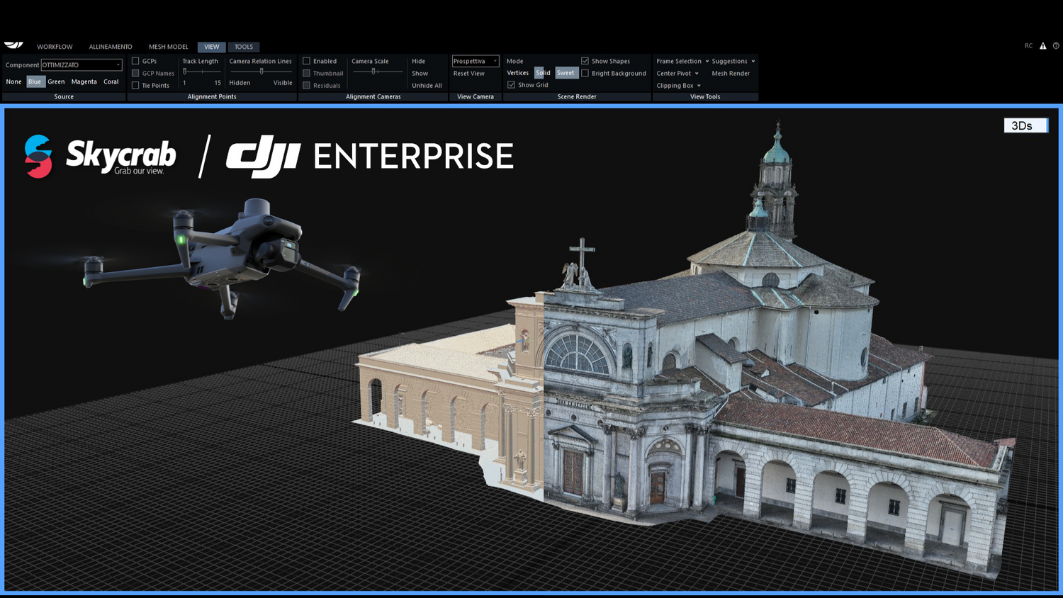 Rilievo 3D con Drone - Santuario del Santissimo Crocifisso dell’Annunciata a Como