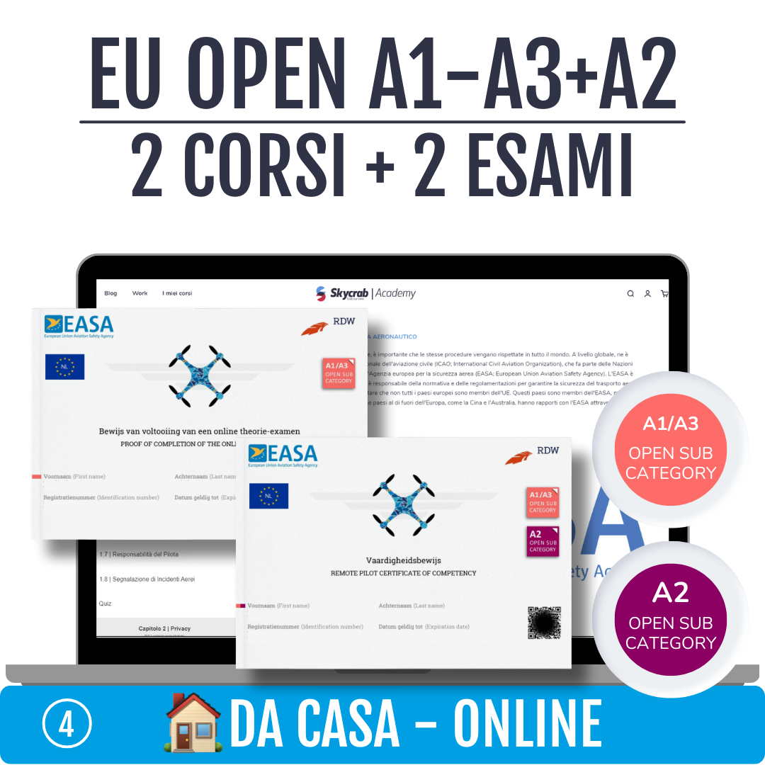 EU OPEN A1-A2-A3 I corsi + esami online da casa