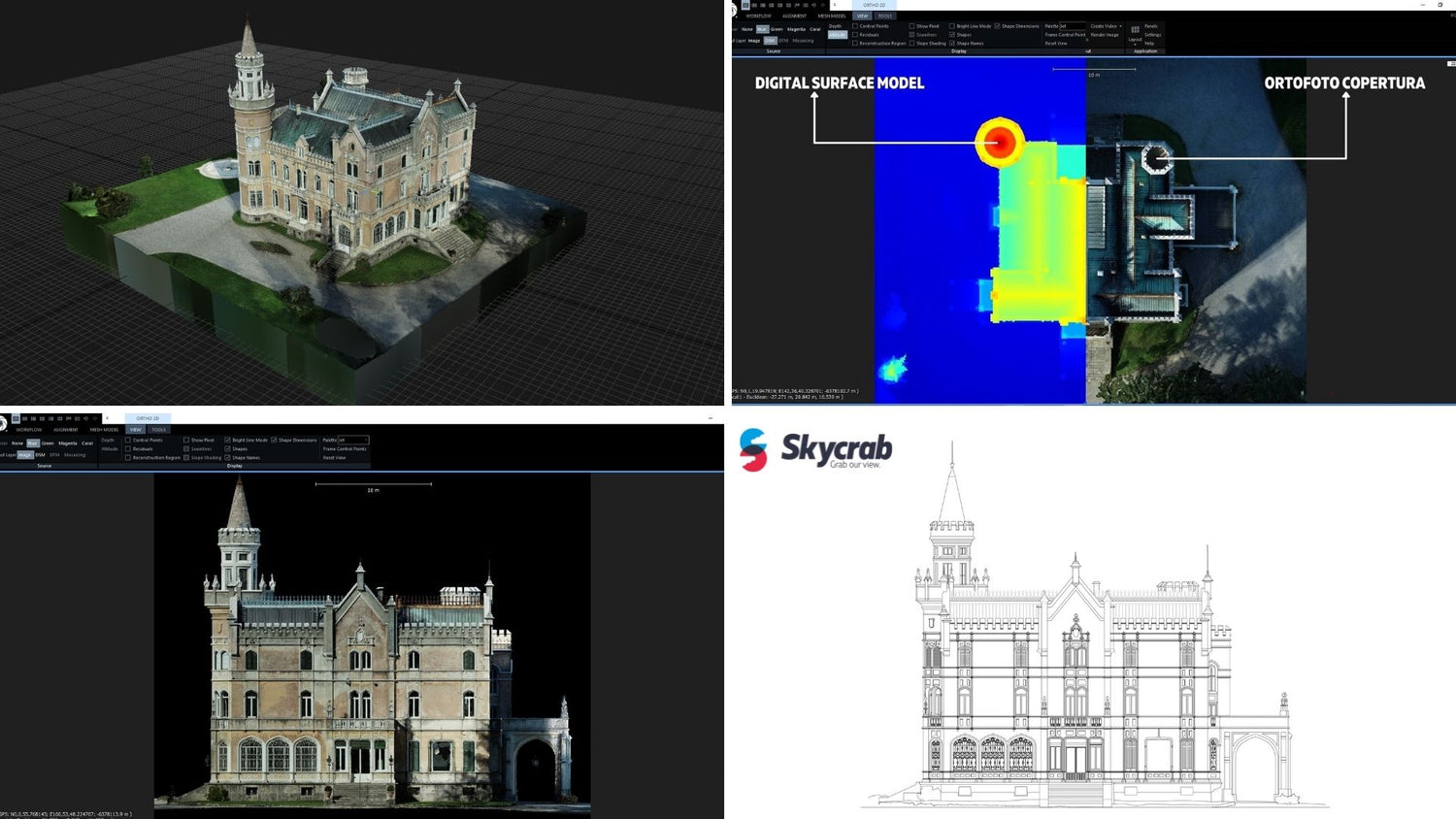 Rilievo 3D con drone del Castello Villa Lattuada