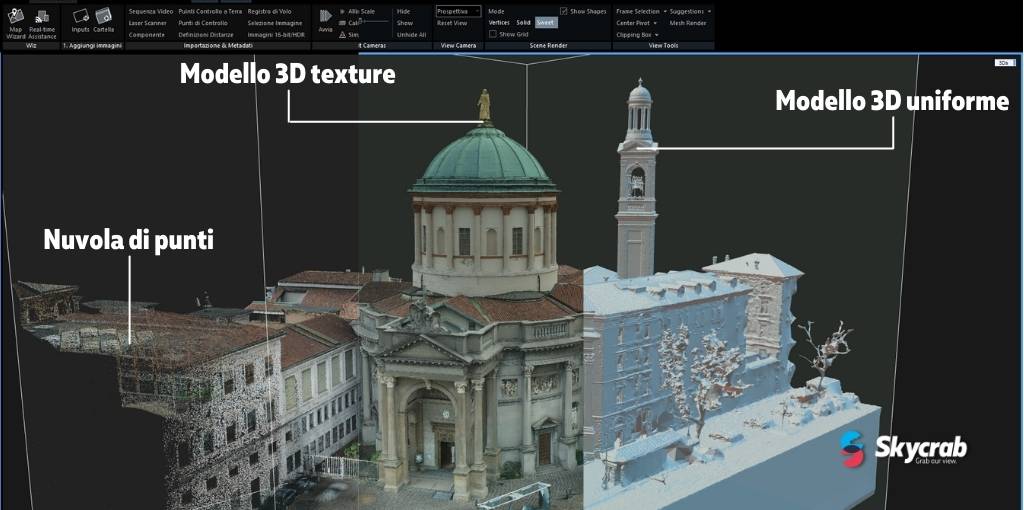 Rilievo 3D con drone della Chiesa di Santa Maria Immacolata delle Grazie di Bergamo