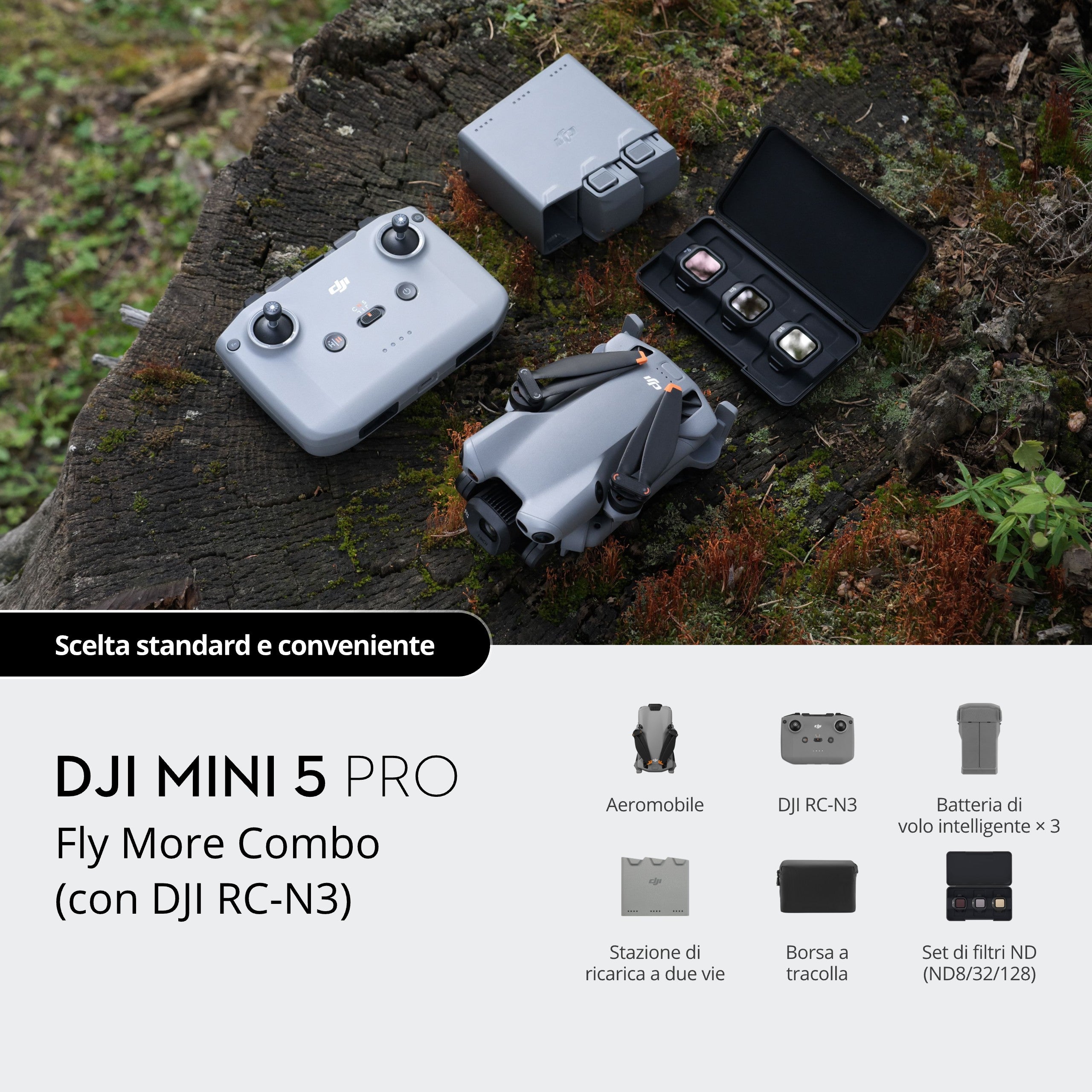 DJI Mini 5 Pro Fly More Combo (con DJI RC-N3)